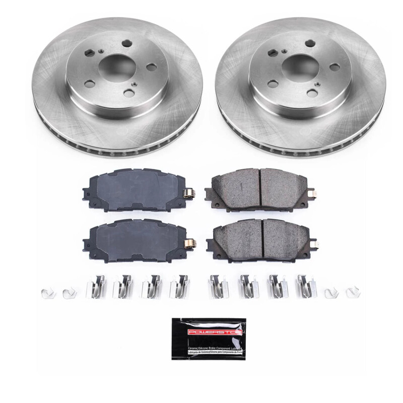Toyota Prius Prime Brake Kit - Front - PowerStop - Semi-Coated Rotors + Z17 Evolution Plus Low-Dust Ceramic Pads - `17-`19 Toyota Prius Prime Brake Kit - Front - PowerStop - Semi-Coated Rotors + Z17 Evolution Plus Low-Dust Ceramic Pads - `17-`19