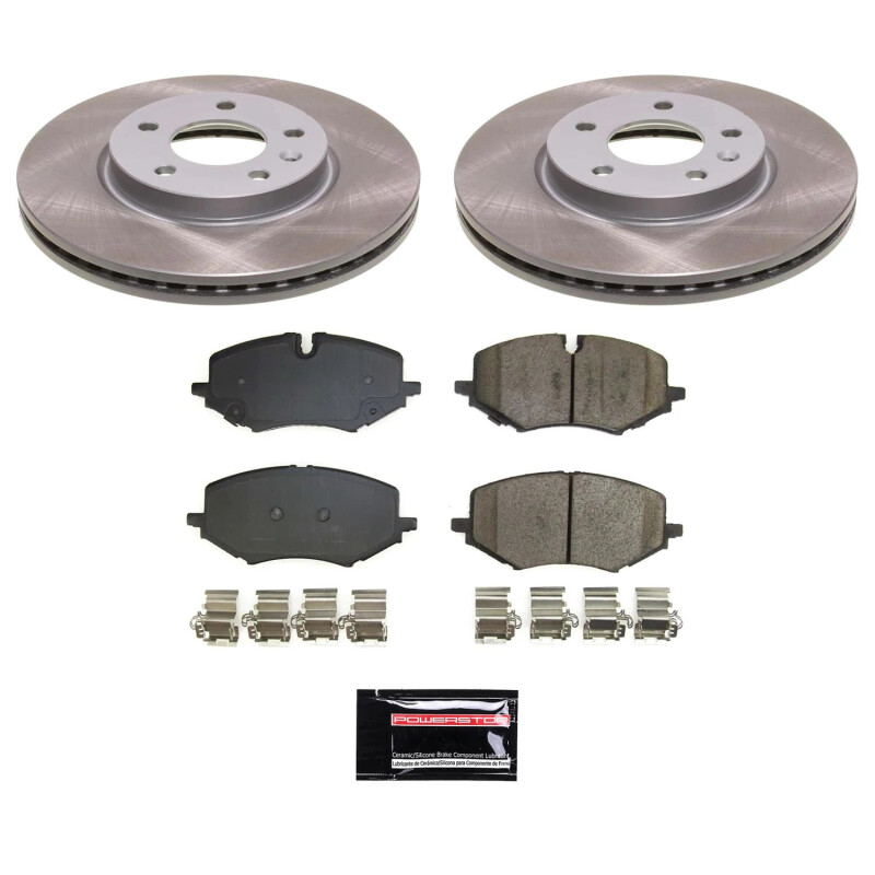 Chevrolet Trailblazer Brake Kit - Front - PowerStop - Semi-Coated Rotors + Z17 Evolution Plus Low-Dust Ceramic Pads - Silver - `21-`22