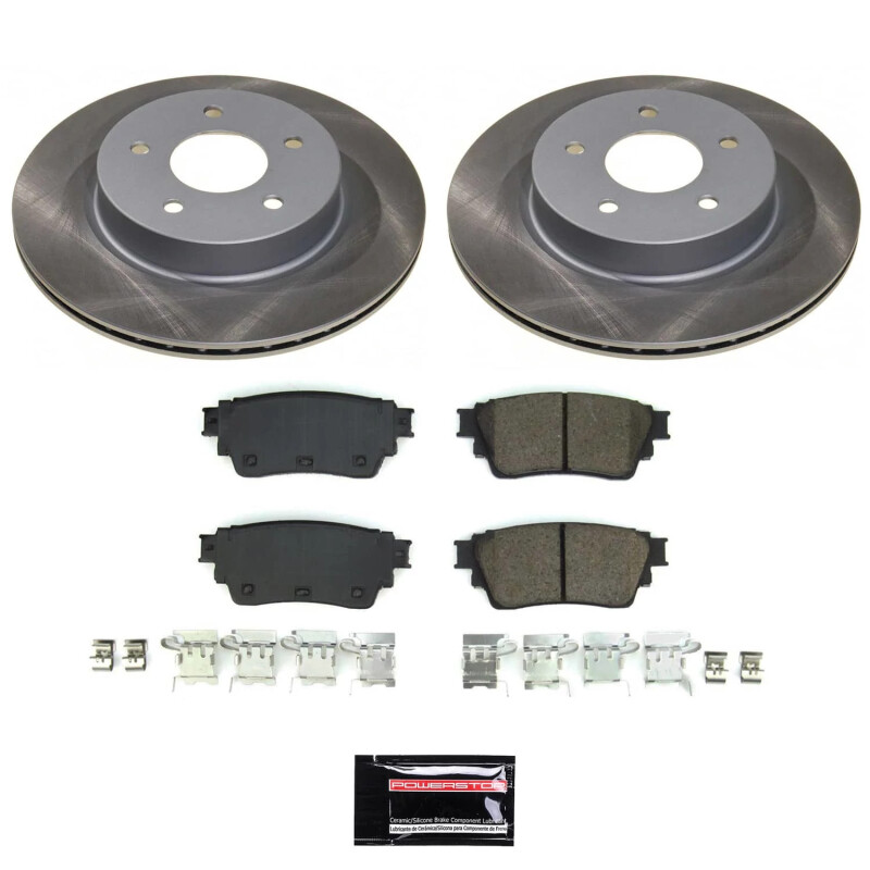 Nissan Rogue Brake Kit - Rear - PowerStop - Semi-Coated Rotors + Z17 Evolution Plus Low-Dust Ceramic Pads - `21-`23