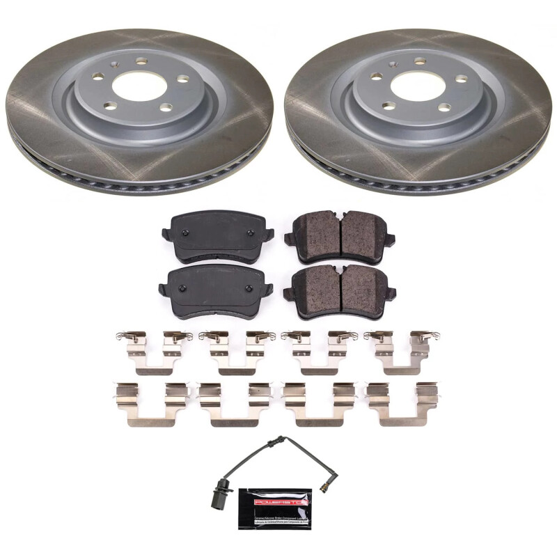 Audi A8 Quattro Brake Kit - Rear - PowerStop - Semi-Coated Rotors + Z17 Evolution Plus Low-Dust Ceramic Pads - `13-`14
