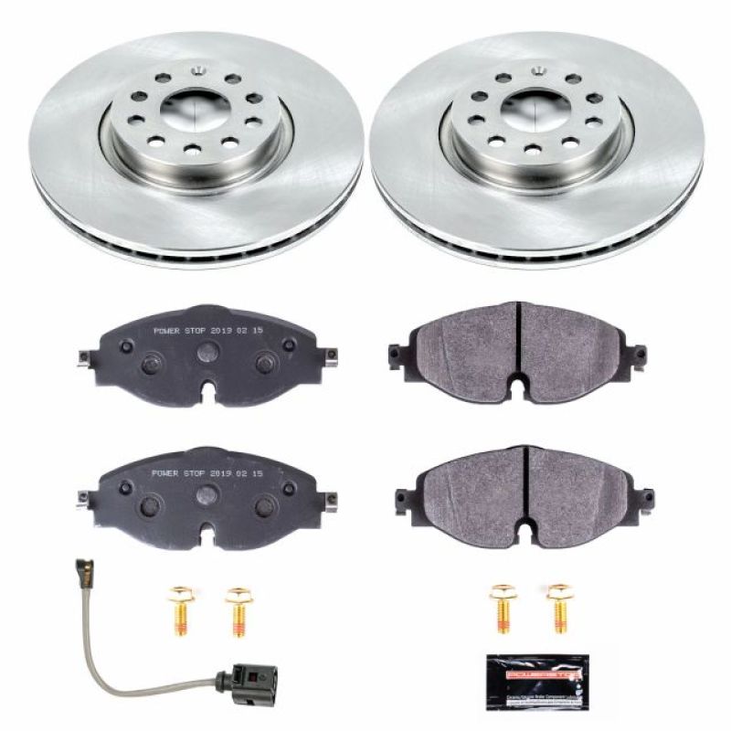 Audi A3 Brake Kit - Front - PowerStop - Track Day Spec High-Performance + Autospecialty Rotors - `15-`18