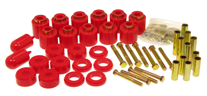 Jeep TJ Suspension Lift Kit - Prothane - 1in Lift Body Mount Kit - Red - `97-`01