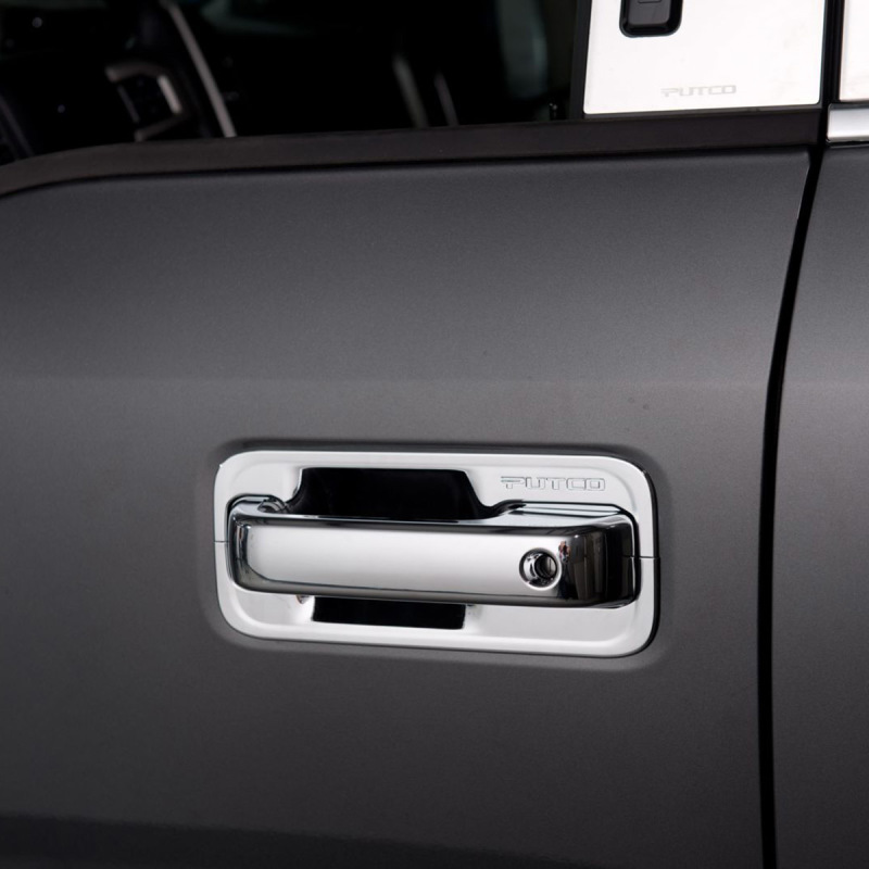 Cadillac Escalade Door Handle Covers - Front + Rear - Putco - Outer Ring (w/ Passenger Keyhole) - Chrome - `02-`06