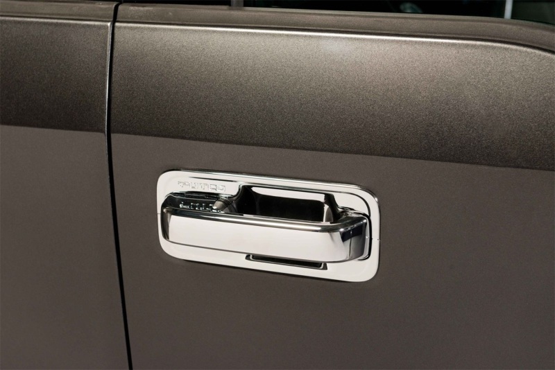 Ford F350 Super Duty Door Handle Covers - Front + Rear - Putco - Deluxe w/ Driver Keyhole - Chrome - `17-`22