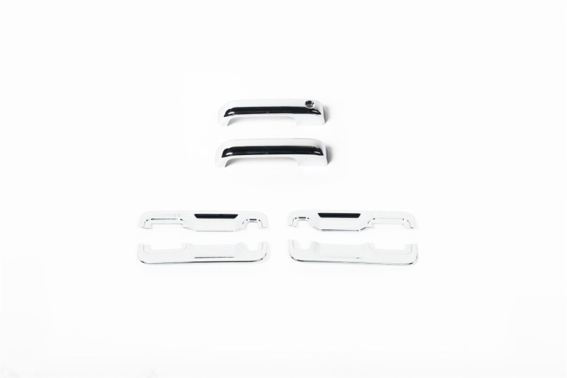 Ford Super Duty F250 Door Handle Covers - Front - Putco - Deluxe w/ Driver Keyhole - Chrome - `17-`22