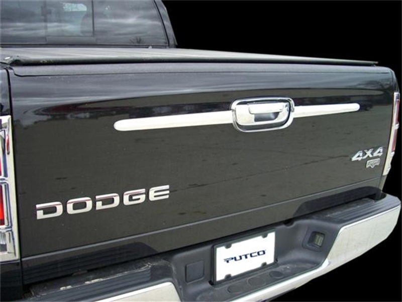 Dodge Ram 3500 Tailgate Accents - Putco - Stainless Steel/Chrome Trim - Black/Chrome - `02-`08