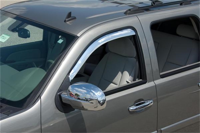 Chevrolet Silverado Window Visors - Front - Putco - Element In Channel - Chrome - `07-`14