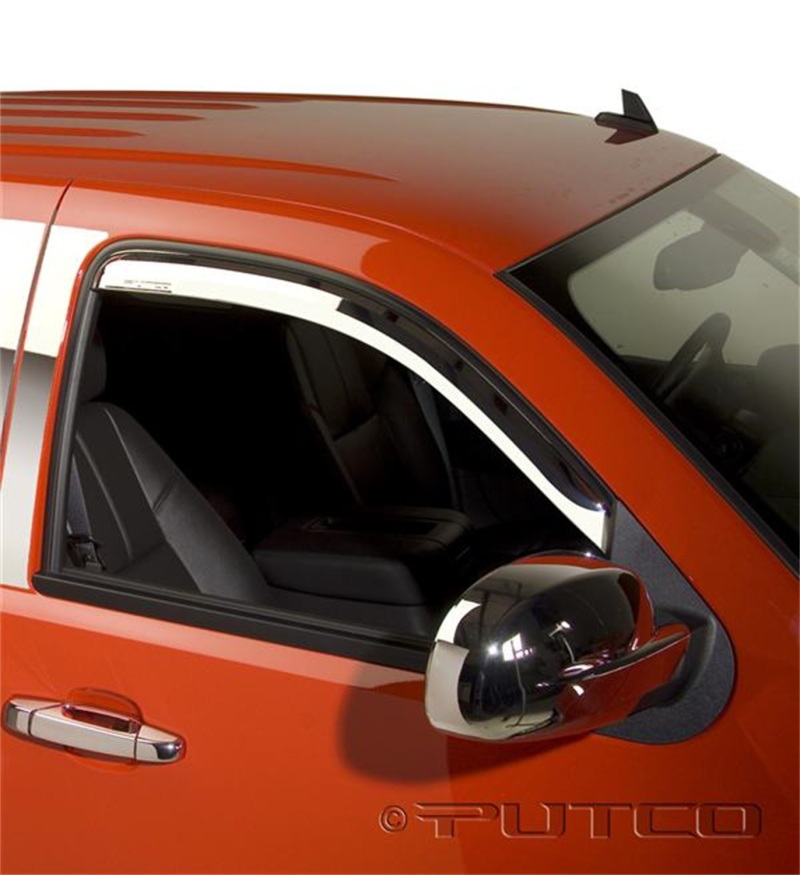 Chevrolet Silverado Window Visors - Front - Putco - Element In Channel - Chrome - `07-`14