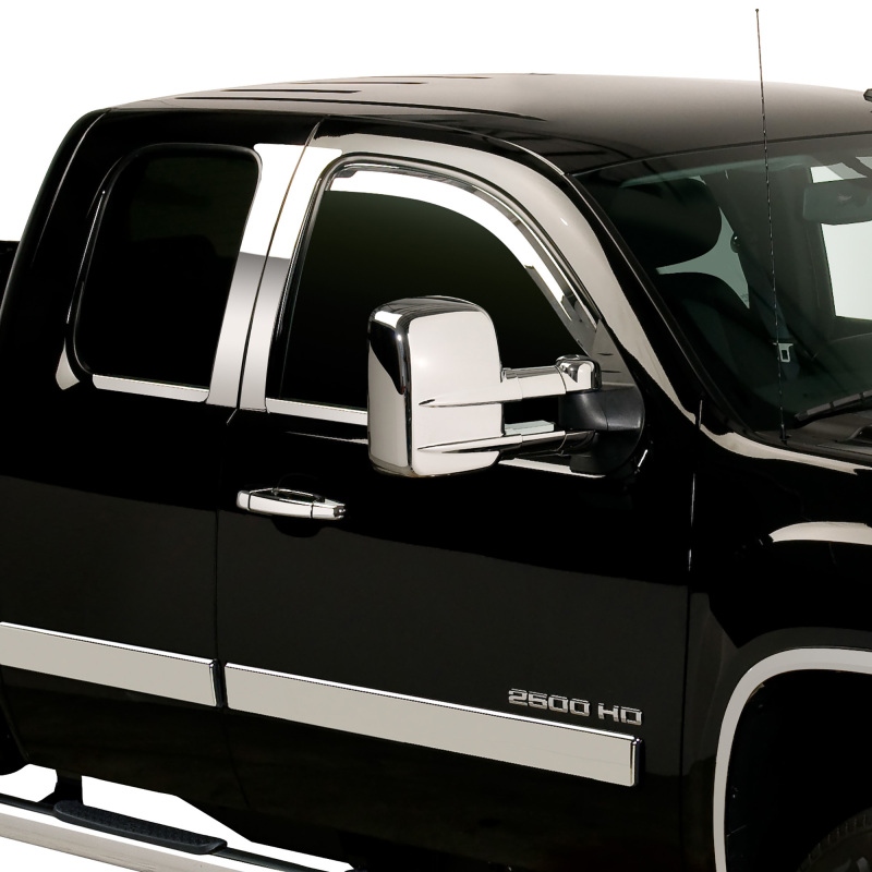 Chevrolet Silverado Window Visors - Front - Putco - Element In Channel - Chrome - `07-`14
