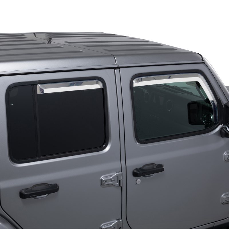 Jeep Wrangler Window Visors - Putco - Element - Chrome - `18-`26