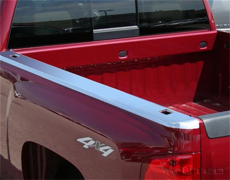 Chevrolet Silverado HD Stainless Steel Bed Rail Caps - Side - Putco - w/Stake Pocket Hole Cutouts - 2014