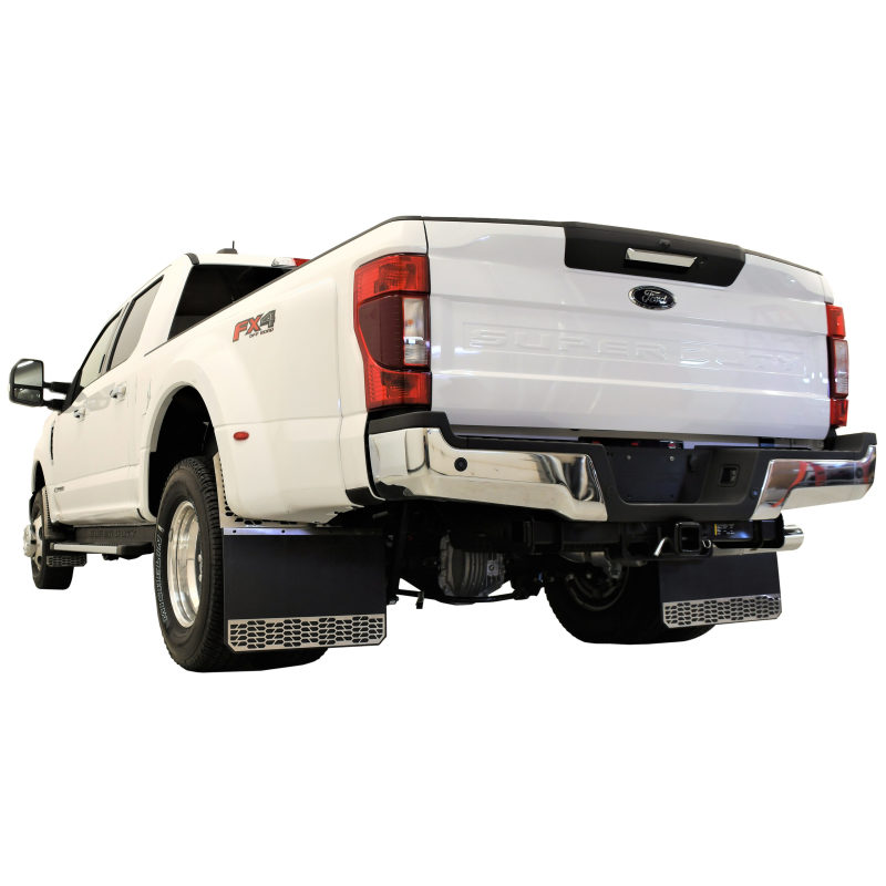 GMC Sierra 3500 Mud Flaps - Rear - Putco - Hex Shield - Polished Stainless Steel - `20-`26