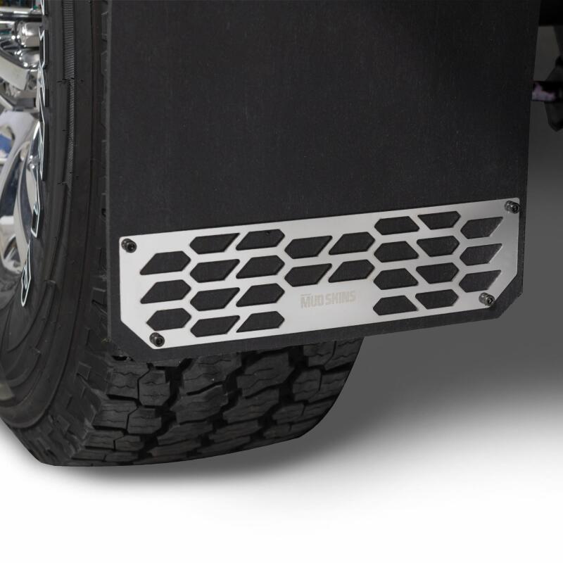 Ford SuperDuty F250 Mud Flaps - Putco - Hex Shield - Polished Stainless Steel - `17-`22