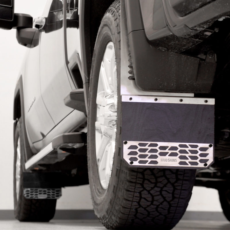 Chevrolet Silverado Mud Flaps - Putco - Hex Shield - Brushed Stainless Steel - `10-`26