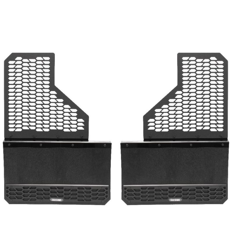 Ford F350 Mud Flaps - Rear - Putco - Hex Shield - Carbon Black - `11-`16