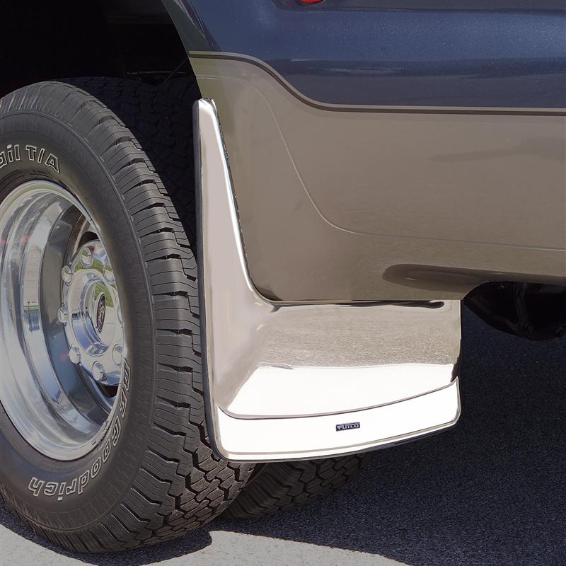 Ford SuperDuty Mud Flaps - Rear - Putco - Form Fitted Stainless Steel - `99-`10