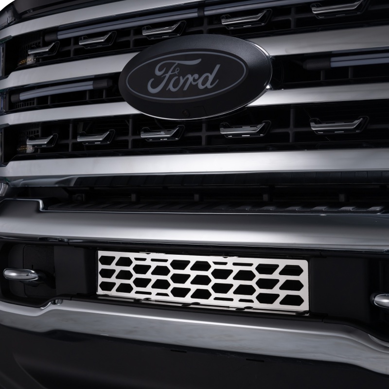 Ford F350 Super Duty Bumper Grille Inserts - Putco - Hex Shield Design - Polished Stainless Steel - `23-`24