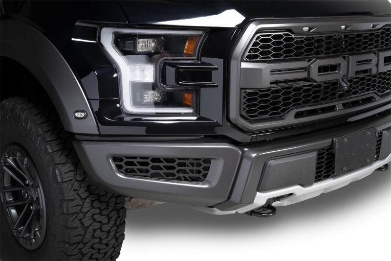 Ford F-150 Raptor Bumper Grille Inserts - Putco - Hex Shield - Black Powder Coated - `17-`20