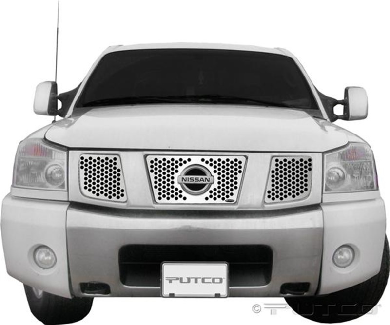 Nissan Armada Grille Insert - Putco - Punch Stainless Steel - Mirror finish - `04-`07