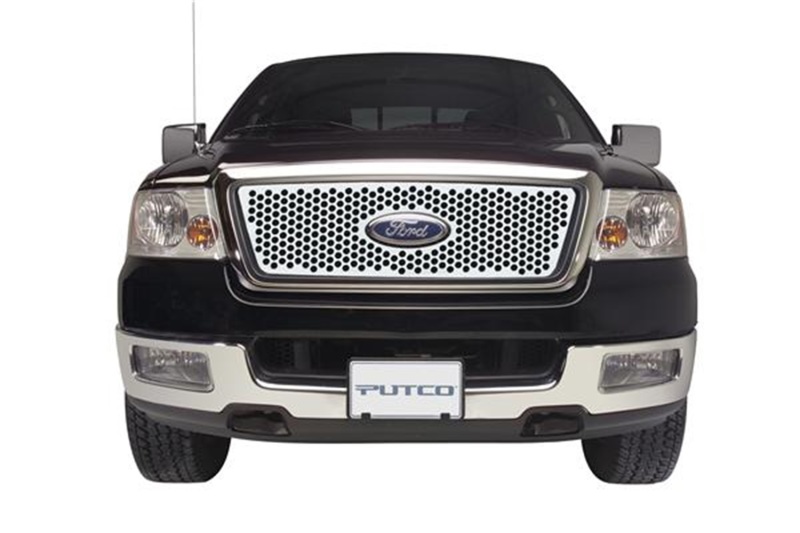 Ford F-150 Grille Insert - Putco - Punch Stainless Steel w/ Logo CutOut - `04-`08