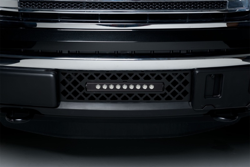 Ford F-150 Bumper Grille Insert - Putco - SS Diamond w/ 10in Luminix Light Bar - Black - `11-`14