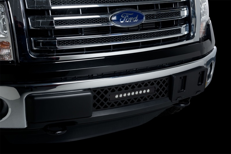 Ford F-150 Bumper Grille Insert - Putco - SS Diamond w/ 10in Luminix Light Bar - Black - `11-`14