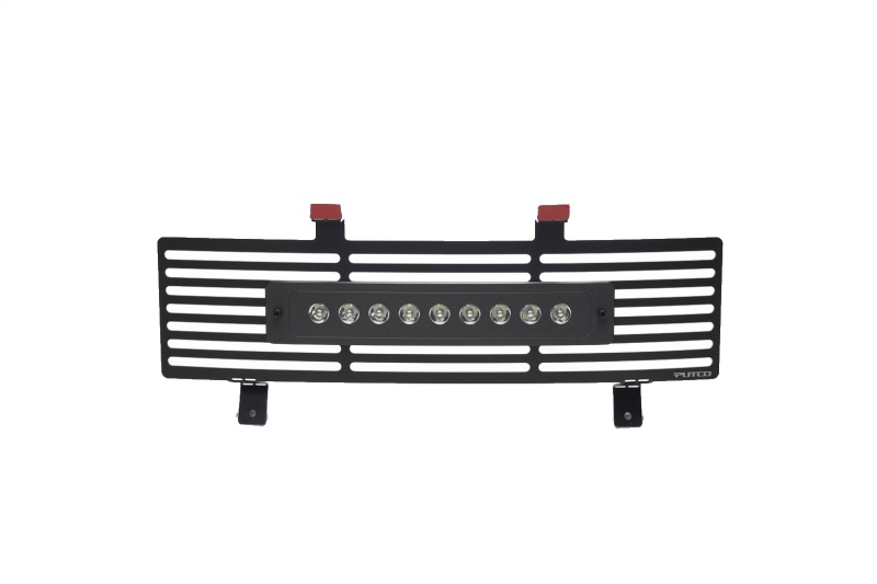 Ford F250 Bumper Grille Inserts - Putco - SS Black Bar Design w/ 10in Luminix Light Bar - Black - `11-`16