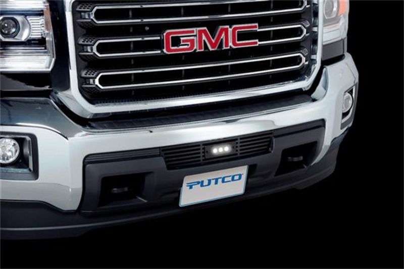 GMC Sierra HD Bumper Grille Insert - Putco - Bar Design w/ Flush 6in Luminix Light Bar - Black - `15-`19