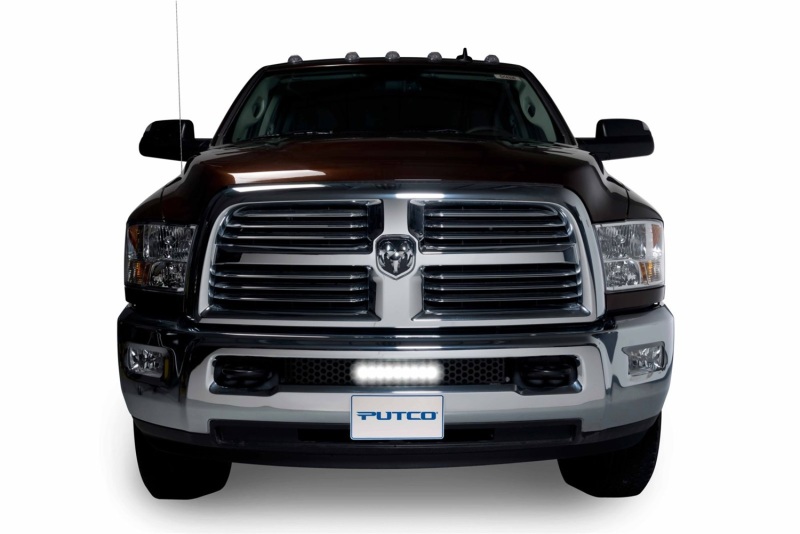 Dodge Ram 2500 Bumper Grille Insert - Putco - Punch Style w/ 10in Luminix Light Bar - Black - `11-`19