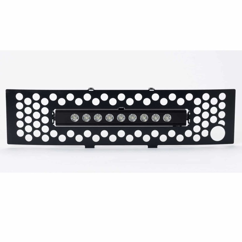 Ford F-150 Bumper Grille Insert - Putco - SS Black Punch w/ 10in Luminix Light Bar - Black - `11-`14