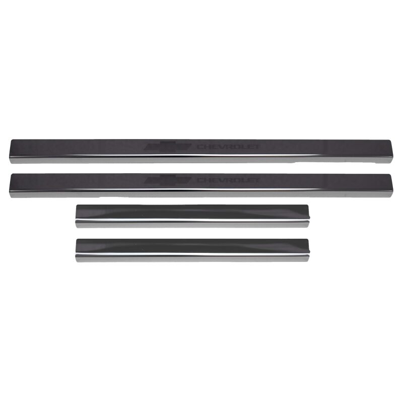 Chevrolet Silverado Door Sills - Putco - Chevrolet Etching - Black Platinum - `14-`18