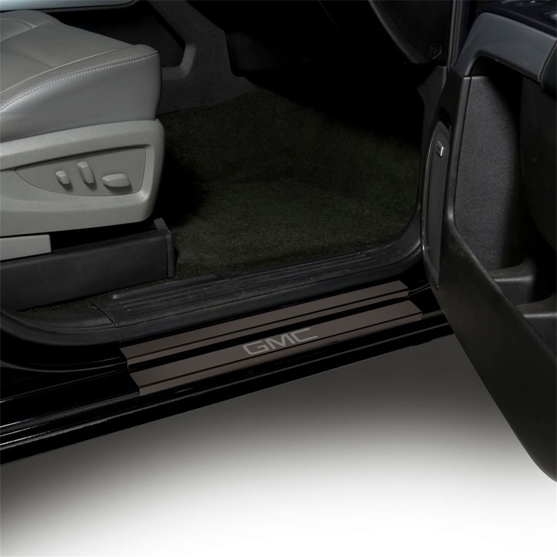 GMC Sierra 3500 Door Sills - Putco - Black Stainless Steel with GMC Etching - Black Platinum - `15-`19
