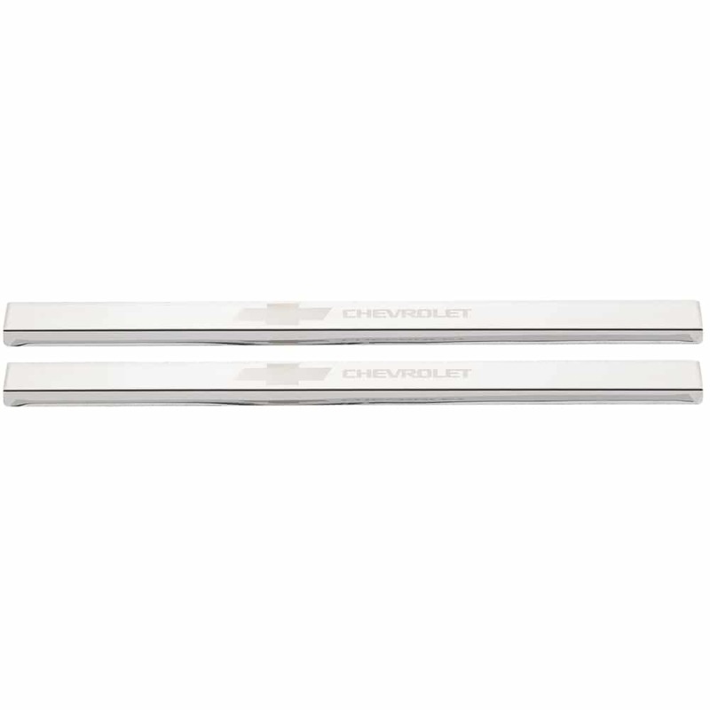 Chevrolet Silverado LD Door Sills - Putco - Chevrolet Bow Tie Etching - Stainless Steel - `19-`26