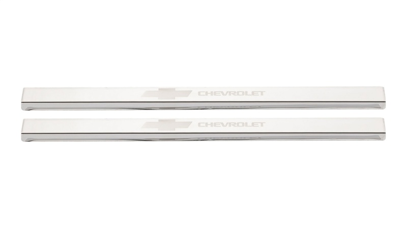 Chevrolet Silverado LD Door Sills - Putco - Chevrolet Bow Tie Etching - Stainless Steel - `19-`26