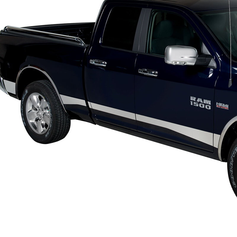 Dodge Ram Rocker Panels - Putco - 8in Wide, 10pcs - Stainless Steel - `02-`09