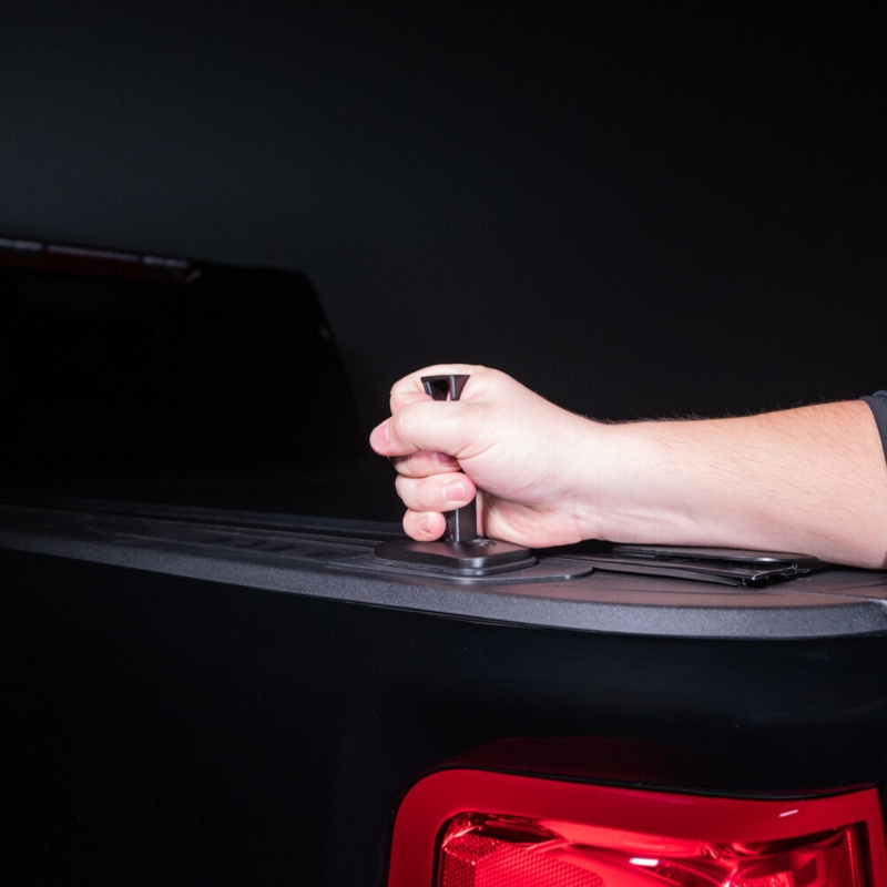 Chevrolet Silverado 1500 Exterior Grab Handle - Driver Side Rear - Putco - Push-Up - Black - `14-`18