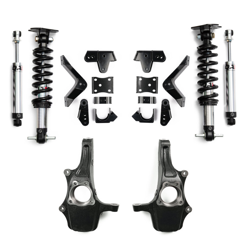 GMC Sierra 1500 Lowering Spindles - QA1 - Single Adjustable Pro-Coil + Rear Shocks - `19-`26 GMC Sierra 1500 Lowering Spindles - QA1 - Single Adjustable Pro-Coil + Rear Shocks - `19-`26