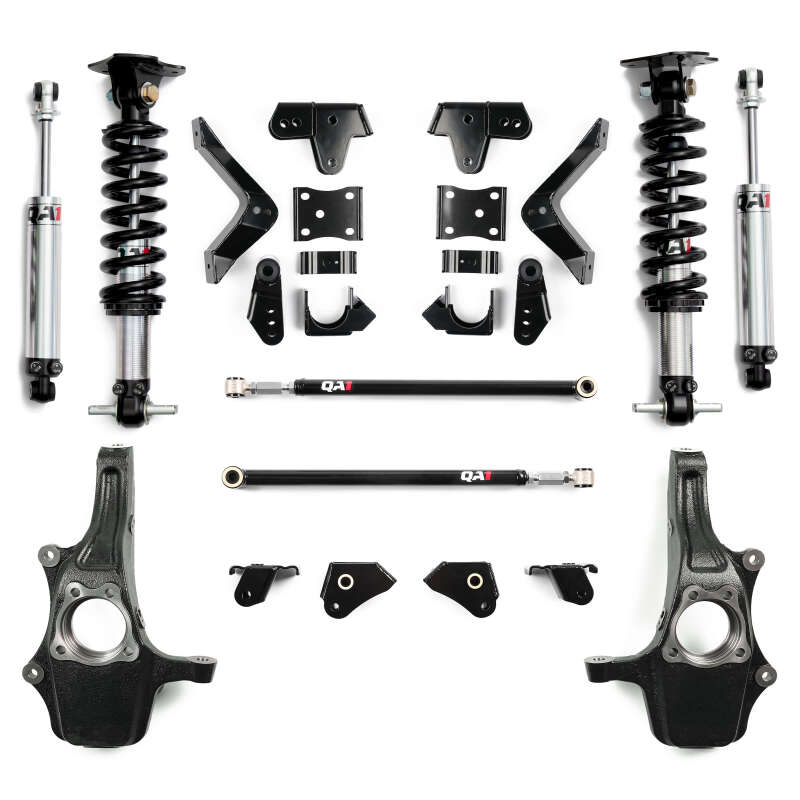 Chevrolet Silverado 1500 Coilover Suspension Kit - Front + Rear - QA1 - Double Adjustable Shocks + Traction Bars - `19-`26 Chevrolet Silverado 1500 Coilover Suspension Kit - Front + Rear - QA1 - Double Adjustable Shocks + Traction Bars - `19-`26