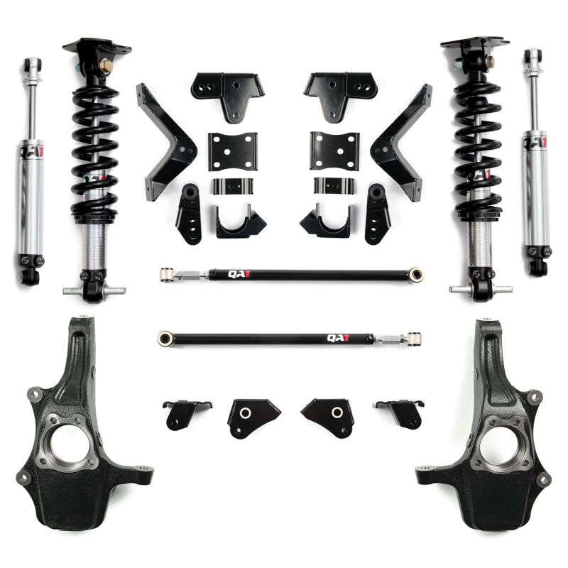 GMC Sierra 1500 Coilover Suspension Kit - Front + Rear - QA1 - Double Adjustable Shocks + Traction Bars - `19-`26