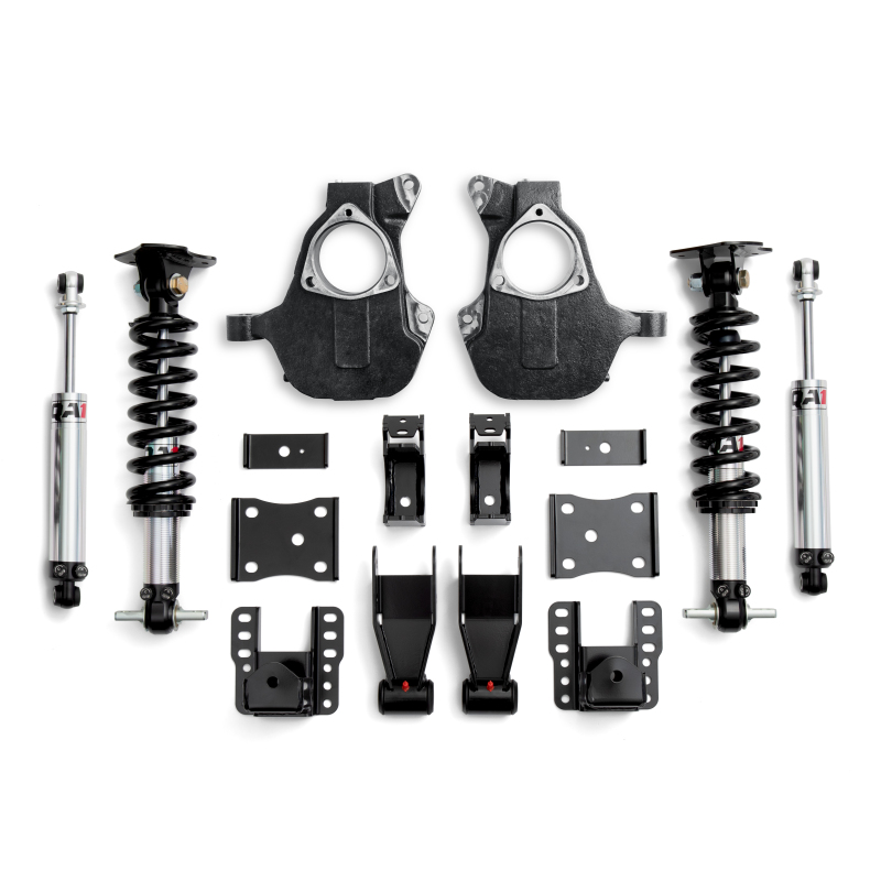 Chevrolet Silverado 1500 Suspension Lowering Kit - Front + Rear - QA1 - Double Adjustable with Drop Spindles - `14-`18