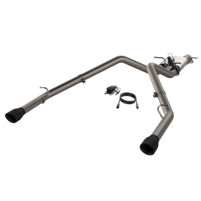 Ram 1500 Performance Exhaust - Rear - QTP - Screamer Cat Back, Rear Split Exit - Black - `19-`24