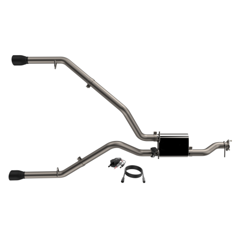 Ram 1500 Performance Exhaust - Rear - QTP - Screamer Cat Back, Rear Split Exit - Black - `19-`24