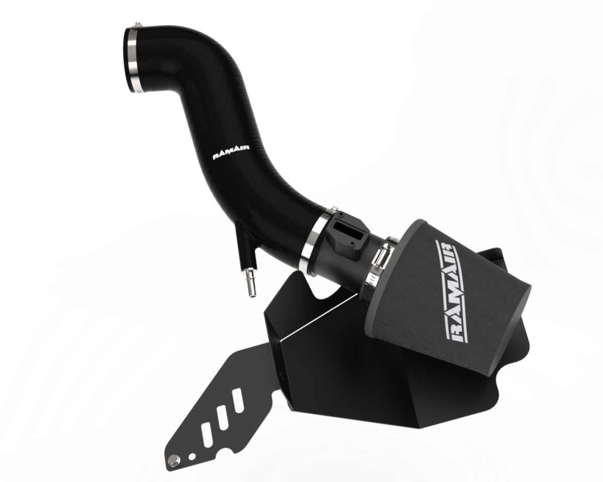 Ford Fiesta Performance Air Intake - Ramair - Foam Filter + Heat Shield + Black Silicone Intake Hose - Black - 1.6L - '13-'17
