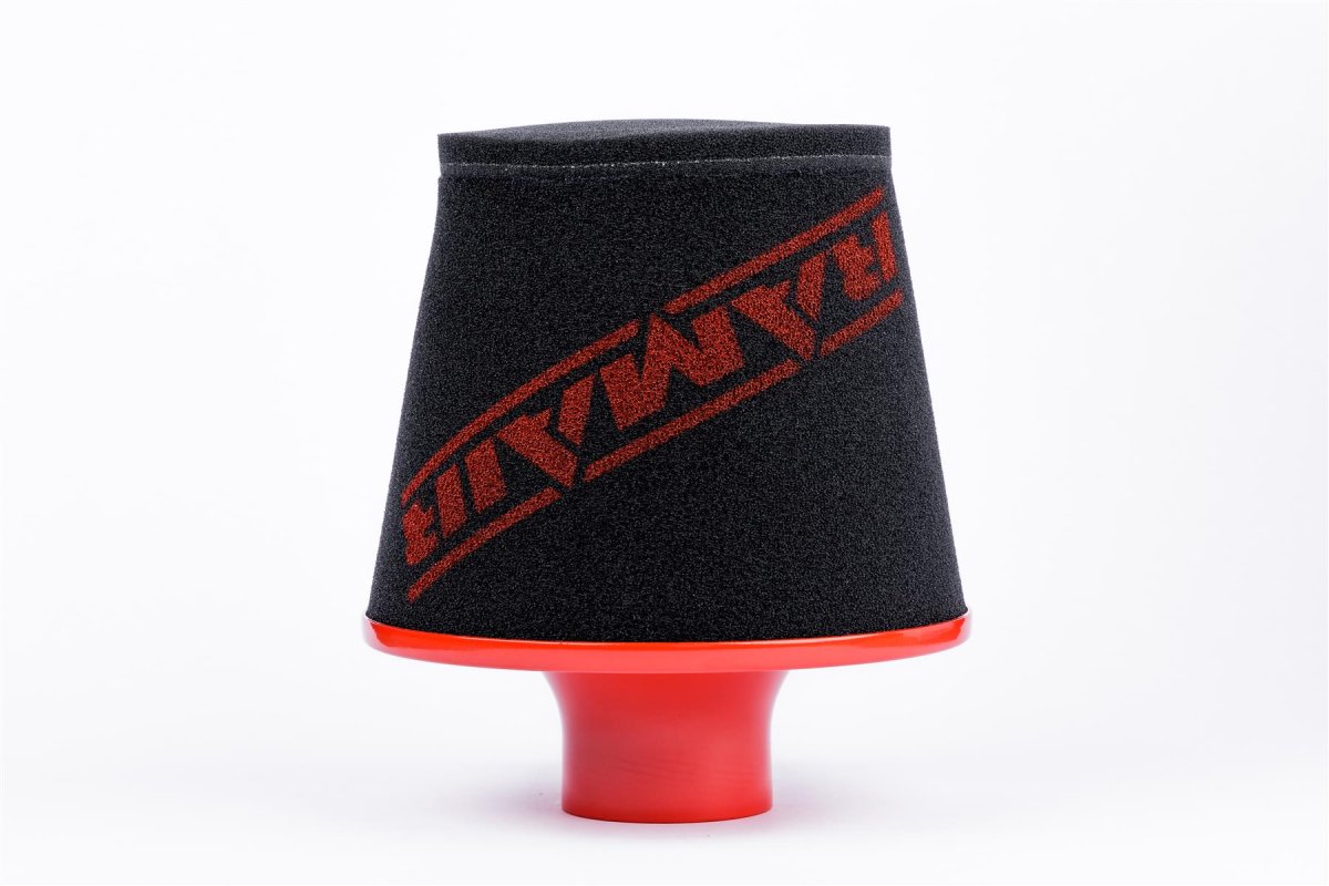 Cone Air Filter - Ramair - Foam, 80mm Neck, With Coupler - Red