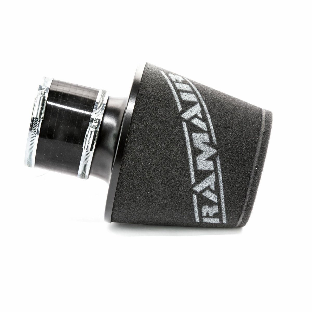 Air Filter - Ramair - Foam Cone, Aluminum Base, 100mm OD Neck, Silicone Coupler - Black