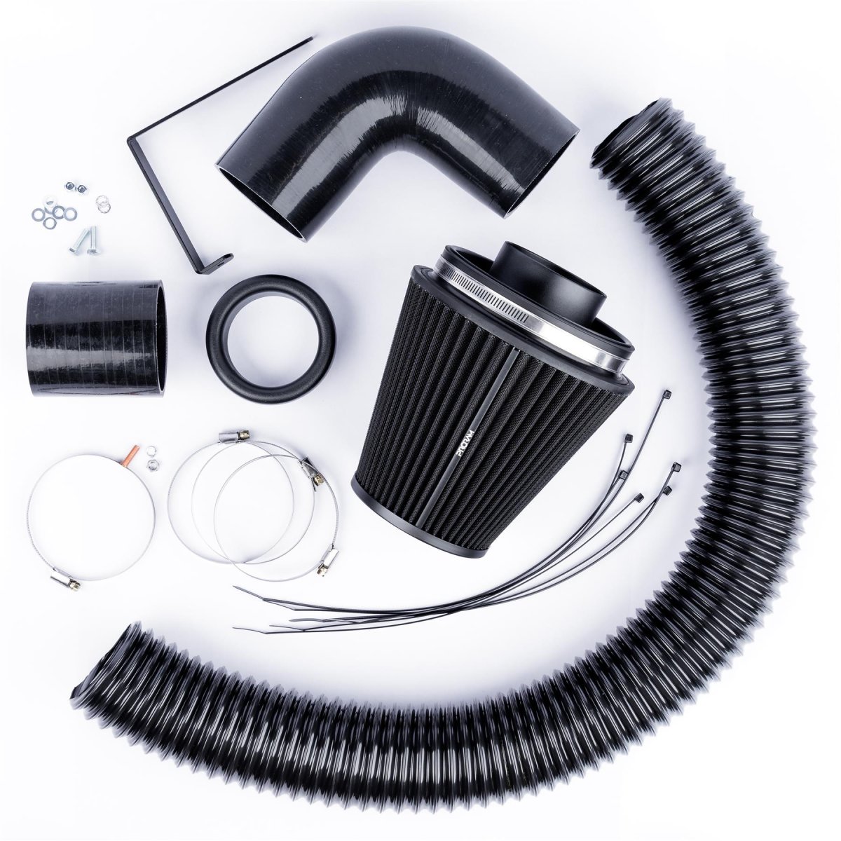Audi A3 8P Performance Air Intake - Ramair - Pleated Proram Filter + Silicone Hoses - Black - 3.2L V6
