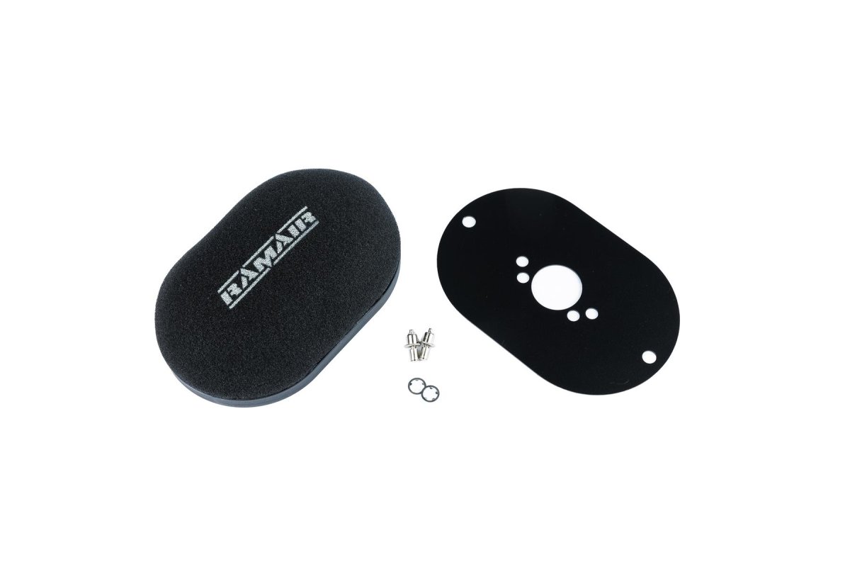 Carburetor Air Filter & Baseplate - Ramair - Black