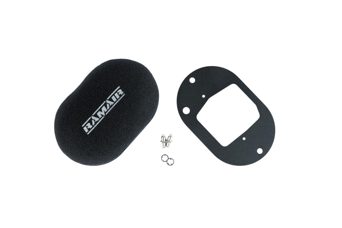 Carburetor Air Filter & Baseplate - Ramair - Black