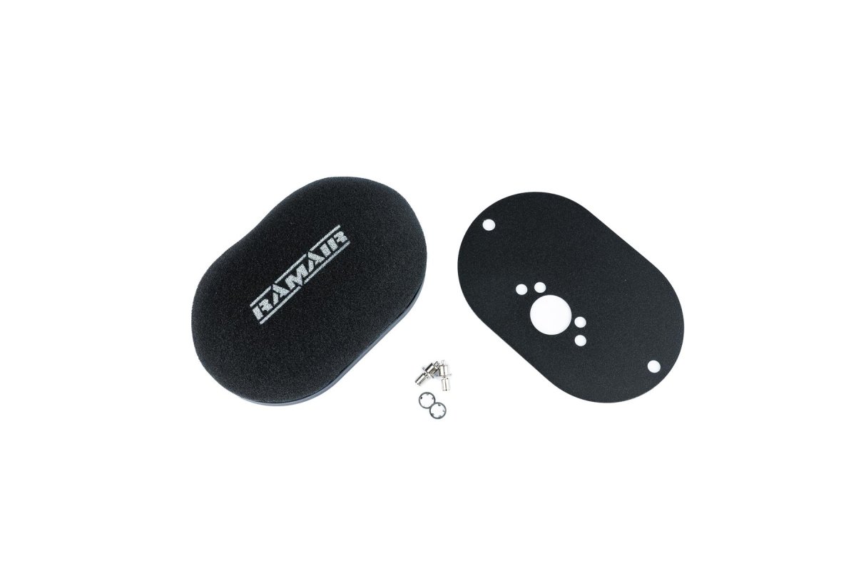 Carburetor Air Filter & Baseplate - Ramair - Black