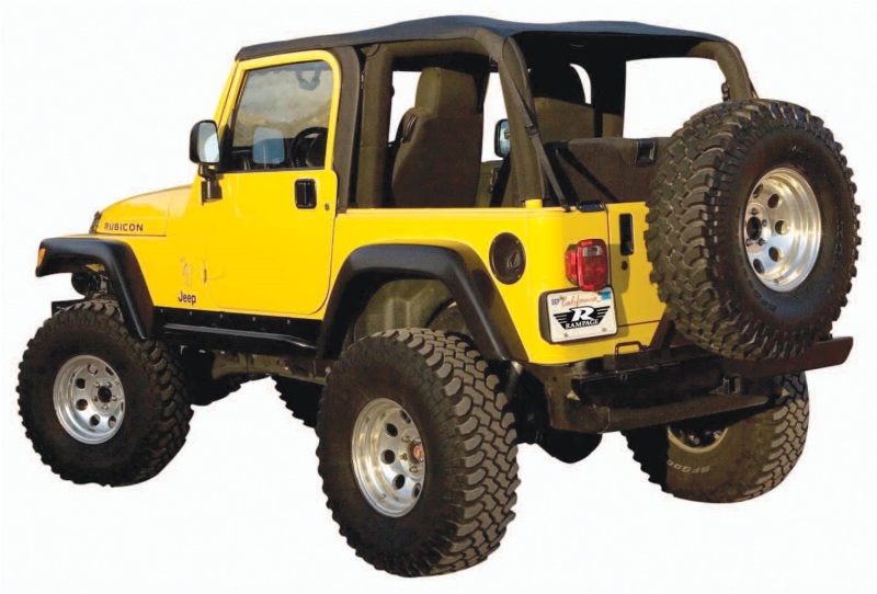 Jeep Wrangler Frameless Soft Top - Rampage - Frameless - Black Diamond - `97-`06